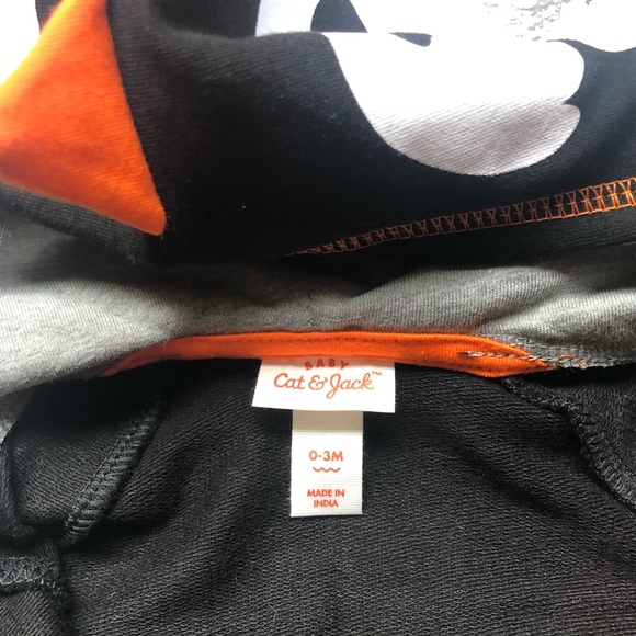 Baby Boys Cat & Jack  Hooded DINOSAUR Skeleton Halloween Romper Costume NWT - Picture 5 of 5